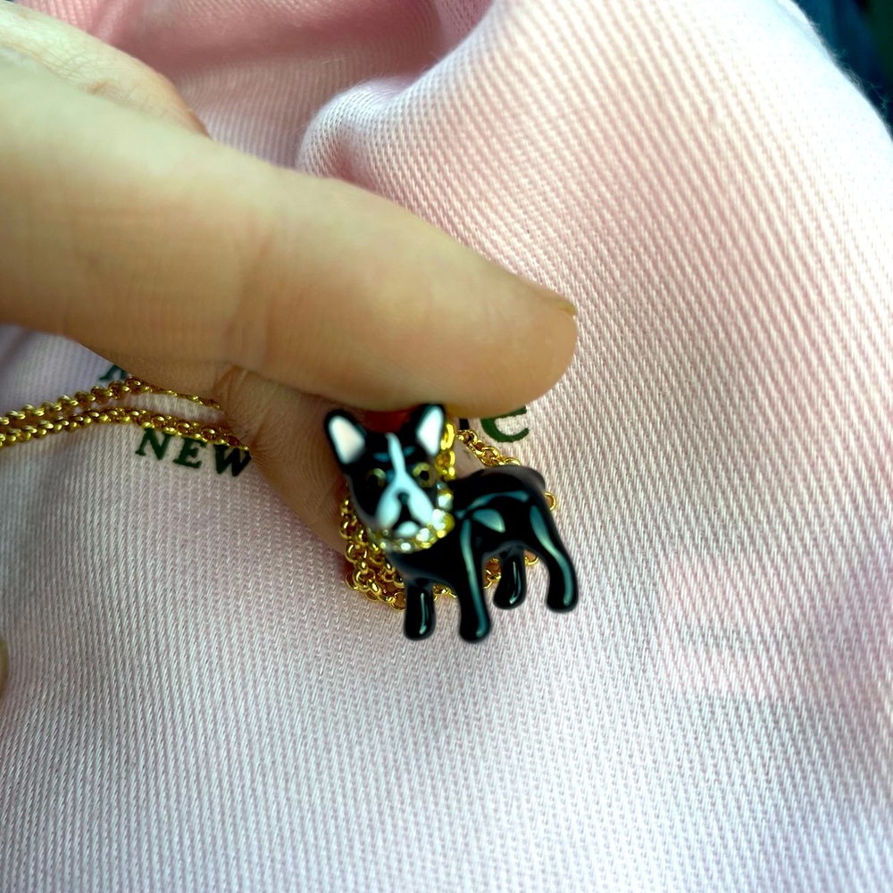 Kate spade boston terrier dog necklace